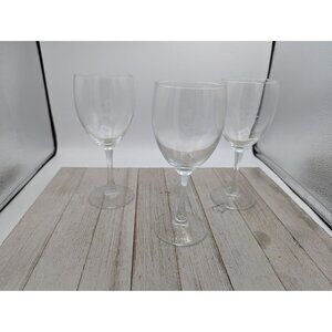 Vintage Schwan's Company Set 3 Wine Water Drinking Glasses 7 1/4" Tall Clear